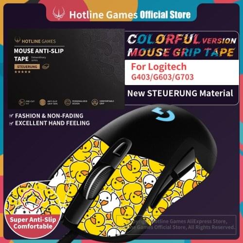 Hotline Games Mouse Grip Tape for Logitech G403 / G603 / G703 Gaming Mouse Anti-slip Tape [Color-Cute Duck]