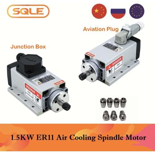 Best price Machine Tool Spindle 1500w 1.5kw 24000RPM 400hz ER11 air cooling spindle motor 3 phase input +7 pcs ER11 collets