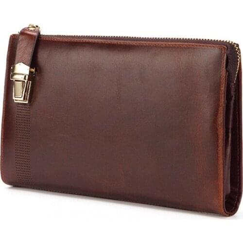 Cowhide Leather Fashionable and Durable Leather Clutch Bags for Travel Carry