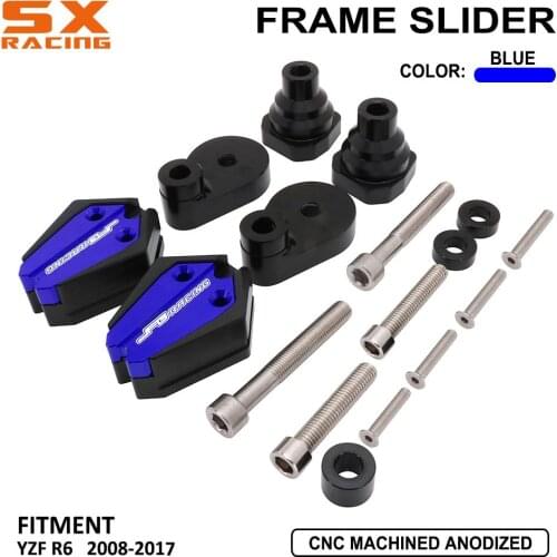 Motorcycle Aluminum Frame Crash Pad Slider Falling Cover Protector Guard For YAMAHA YZFR6 YZF-R6 YZF R6 2008-2017