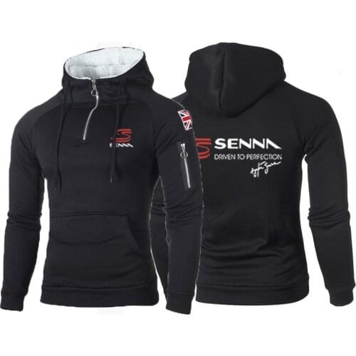 Ayrton Senna Printing Spring Autumn Mens classic Sports Leisure running Comfortable Hoodies Casual Hooded Comfortable Coats