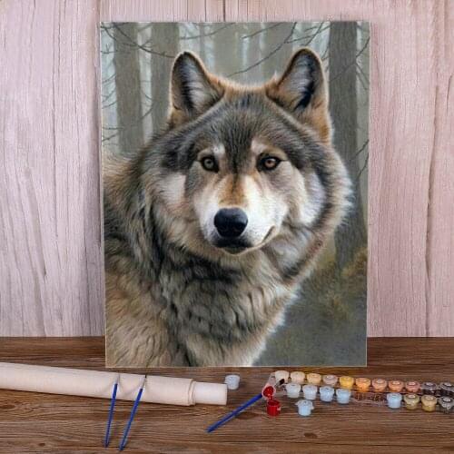 Animal Wolf Painting By Numbers Complete Kit Oil Paints 40*50 Canvas Painting Handmade Crafts For Adults For Drawing Art