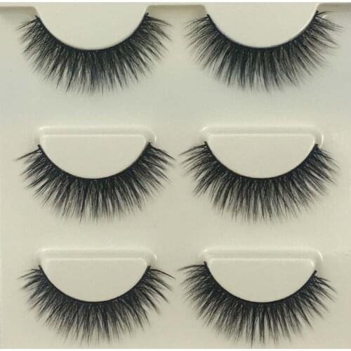 3 pairs/box false fake eyelashes natural long messy curly thick crisscross winged lashes eyelashes extensions beauty makeup new