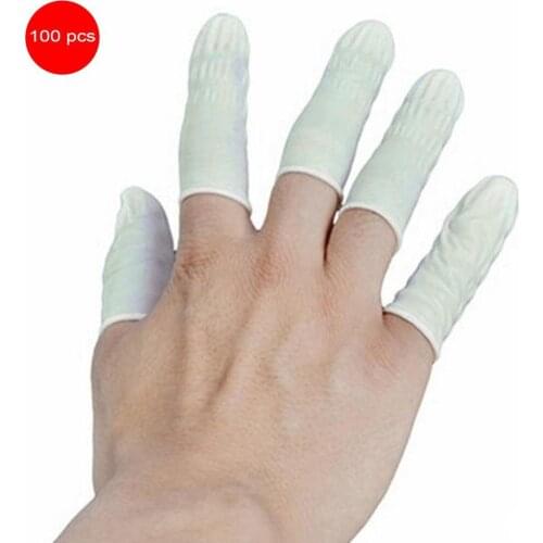 New 50/100PCS Durable Natural Latex Anti-Static Finger Cots Practical Design Disposable Makeup Eyebrow Extension Gloves Tools
