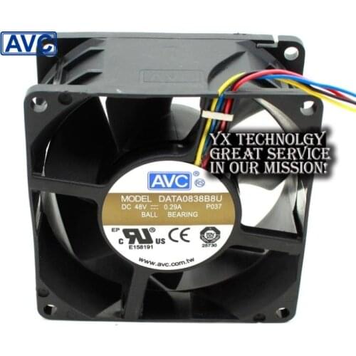 New and Original DATA0838B8U 8038 8cm 80mm 48V 0.29A 4 wire dual ball bearing cooling fan 80*80*38mm