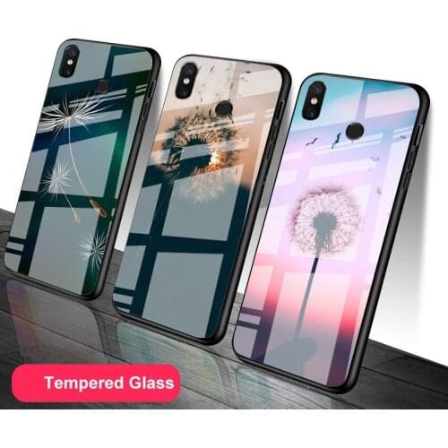 Dandelion flower Tempered Glass Phone Case For Redmi Note 5 6 7 8 9 Pro Note8T Note9S Redmi8 9 Cover Shell