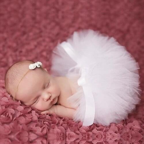 Newborn Baby Girl European And American Style Puff Skirt Flower Headband Studio Photography Costume Props Hundred Days Photo