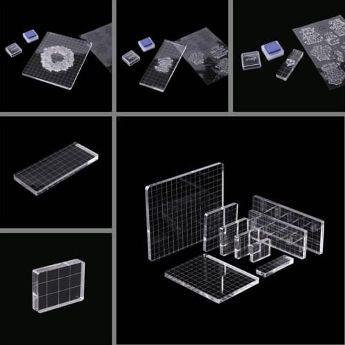 Clear Acrylic Stamp Block Gridlines Easy Positioning Use To Transparent Stamps Scrapbook Craft Decorative Cards Photo Album 2021
