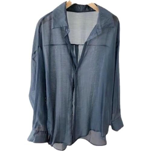 Cotton Linen Solid Lightweight Women Shirts Summer New 2021 Loose Long-Sleeved Elegant Office Lady Outwear Tops