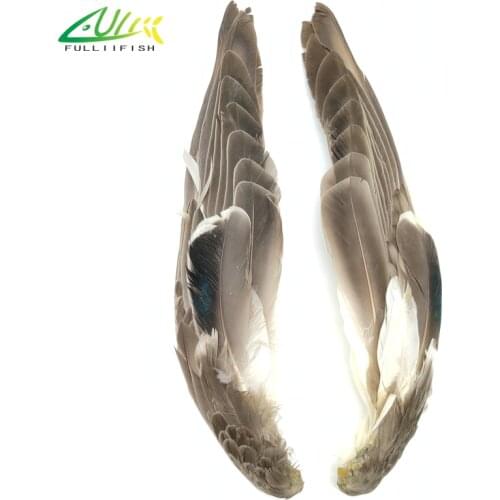 FULLIIFISH Mallard Duck Whole Wings 20~25cm Feathers Bronze Shoulders Wing Quills For Dabbler Butcher Trout Fly Tying Materials