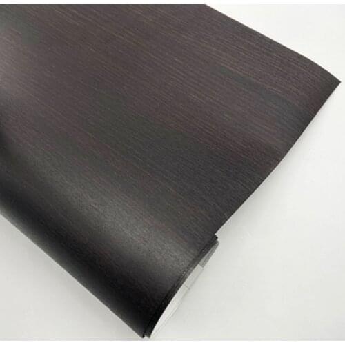 Self adhesive pvc black wood grain film oak teak patter wooden foil for car interior wrapping decoration Free shipping