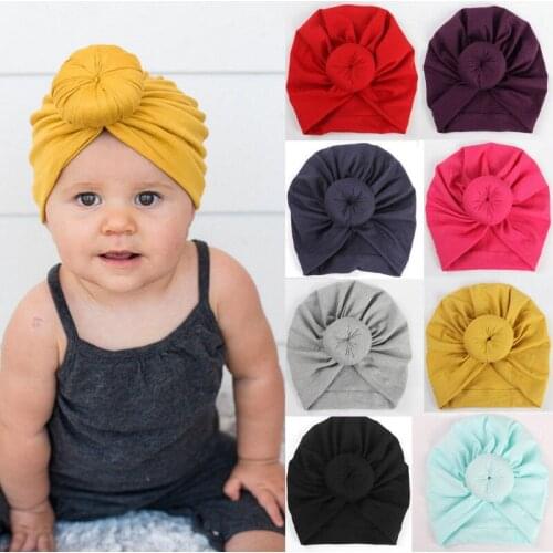 1Pcs Cute Baby Girl Hat Candy Color Turban Hat Bunny Ear Girls Hats Soft Cotton Newborn Cap Princess Baby Beanie Cap Headband
