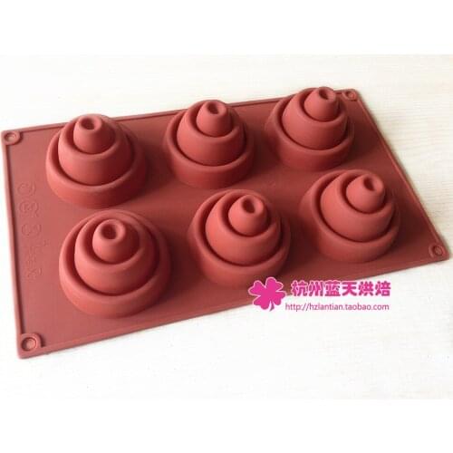 6 hole Silicone coconut mold handmade soap/ candle mould 29.5*17.2*5CM kitchen tools