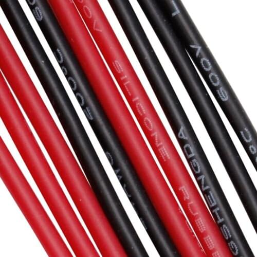 26AWG Silicone Wire Gauge Flexible Stranded V# Copper Cables 5m For RC Black Red