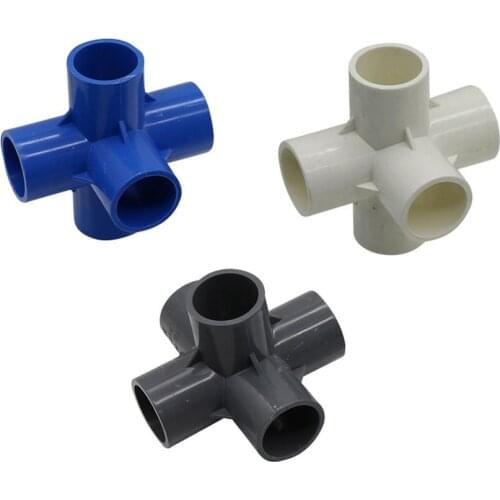 Garden Irrigation Water Pipe Connectors ID 25mm Stereoscopic 5-way PVC Connector Irrigation Watering System Fittings Tank Joint