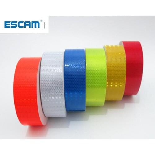 ESCAM 5cmx3m Reflective Material Tape Sticker Safety Warning Tape Reflective Film Car Stickers