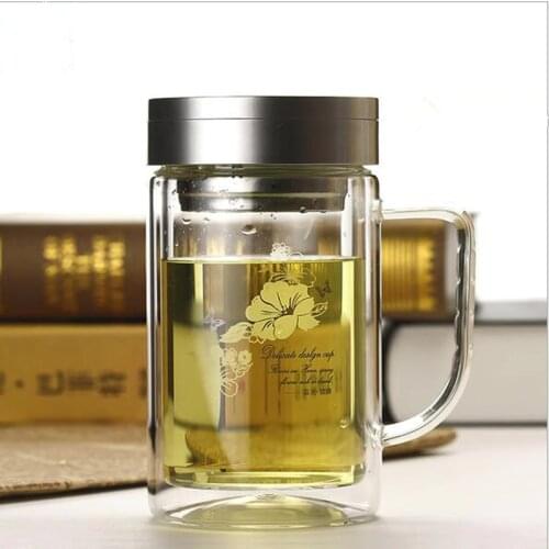 THIRSTEA Double Wall Glass Cups