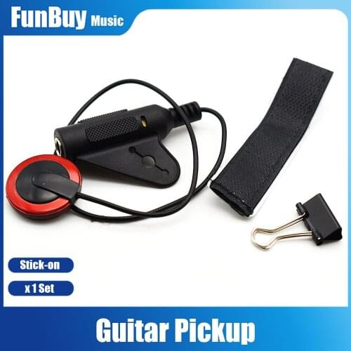Universal Guitar Violin Cello Banjo Contact Micro Electronic Pickup with Strap Button Hanger for Guitar Ukulele Mandolin