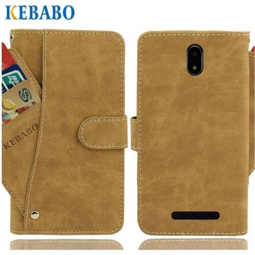 Vintage Leather Wallet Prestigio Wize U3 3514 DUO Case 5" Flip Luxury Card Slots Cover Magnet Stand Phone Protective Bags