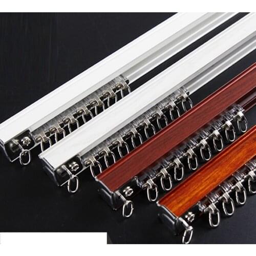 Aluminum Alloy Curtain Track Curtain Rod Ceiling Side Installation Single Durable Triple Curtain Accessories Customized