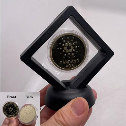 Gold Ada Cardano Crypto Coin Cryptocurrency Silver color Metal Commemoration Metal Coin with Showing Stand