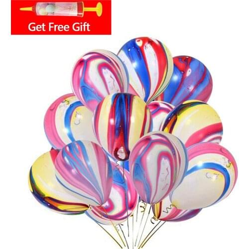 10inch Colorful Agate Marble Latex Balloons Birthday Party Wedding Decoration Baby Shower Agate Decor Supplies Globos