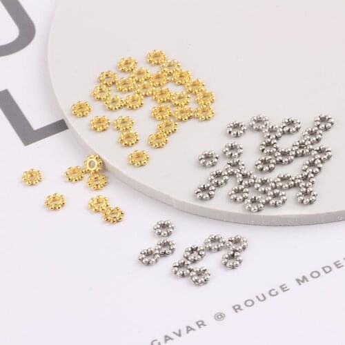 100pcs Diy Handmade Accessories 4mm Small Spacer Beads Spacer Gasket Jewelry Accessories Materials Beaded Bracelet Accessories