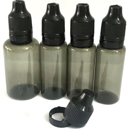 200pcs 15ml PET Black Dropper bottles with cahidproof Tamper Evident Cap Plastic Bottles Empty Liquid Needle Bottles
