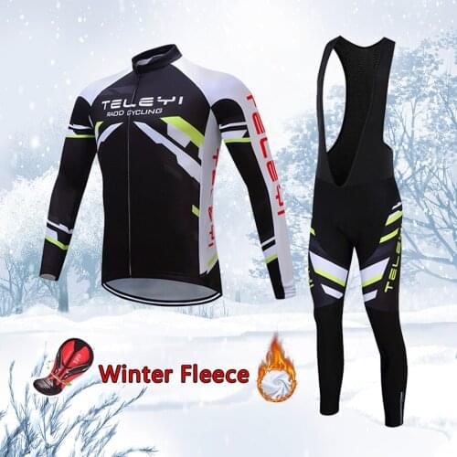 2021 Men Winter Long Sleeve Bicycle Clothing Thermal Fleece Mtb Bike Dress Warm Cycling Jersey Set Maillot Suit Wear Clothes Kit