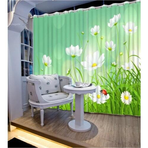 Flowers 3D curtains Water flower living room bedroom photo modern livingroom curtains