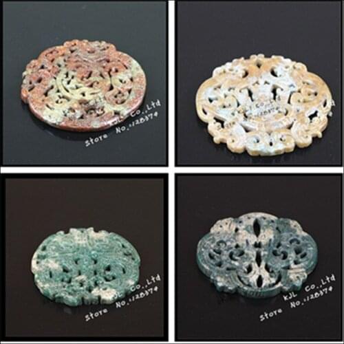 5pcs/lot chinese classical pattern charms multi colors n types pendant stone handmade material connector for jewelry making 2020