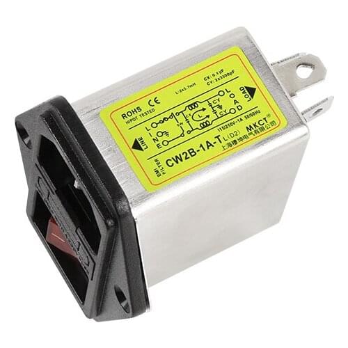 IEC-inlet with Fuses AC Filter Communication Audio 220VAC 50/60Hz CW2B-1A/3A/6A/10A-TL(D2) Power Filter With Switch Light
