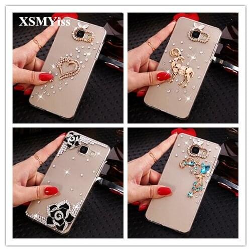 XSMYiss Bling Rhinestone Case Cover For Samsung S6 S7 S8 S9 S10 PLUS S10 Lite Note 8 9 Diamond Soft Mobile phone Case Cover