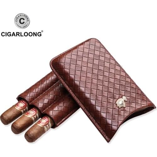 COHIBA Cigar case travel portable cigar humidor case holds 3 cigars cigar holster CP-1018