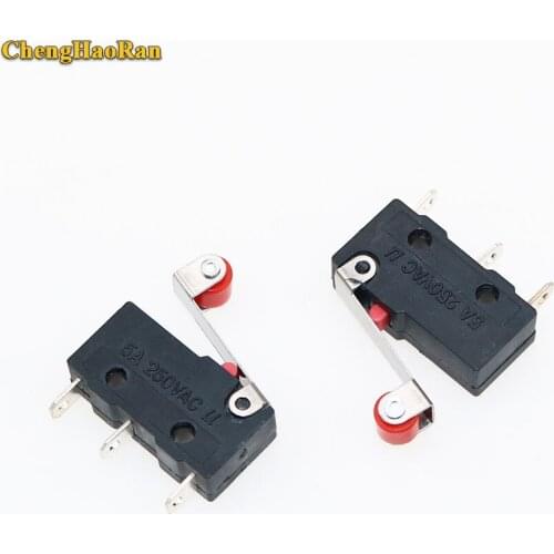 ChengHaoRan 1pcs 5A 125 250V N/O N/C Momentary Hinge Roller Lever Micro Switches 3 Pins Mouse Reset Button Tact Switch
