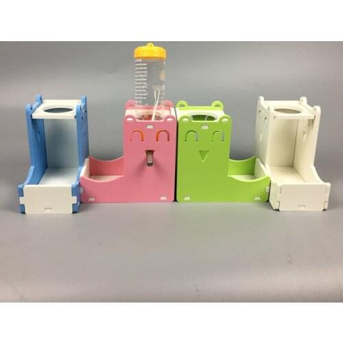 2 in 1 Hamster Drinking Water Bottle Holder Food Feeder Dispenser Small Animals Hideout Nest Rabbit Hamster Supplies