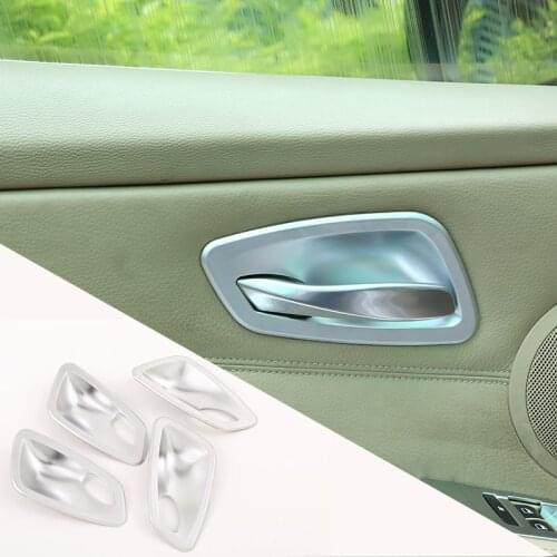 For BMW 3 Series E90 E92 2005-2012 Car Accessories 4 Pcs Matte ABS Car Interior Door Bowl Cover Trim