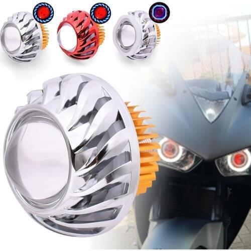For Suzuki DR250 DJEBEL Yamaha XMAX 125 250 400 Motorcycle Headlight LED Projector Lens Single Halo Angel Devil Eye Spot Light