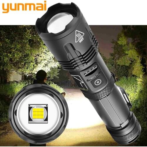 XHP100 High Quality 9-core Led Flashlight Zoomable Torch Usb Rechargeable 18650 or 26650 Battery Power Bank Function Lantern