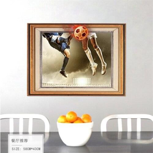 Football photo frame 3D wall sticker living room bedroom wall decoration modern art mural kids room decoration