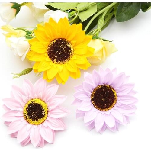 25 PCS Sunflower Soap Flower Head Bouquet For DIY Gift Box Decoration Home Wedding Artificial Flower Shop Supplies handmade