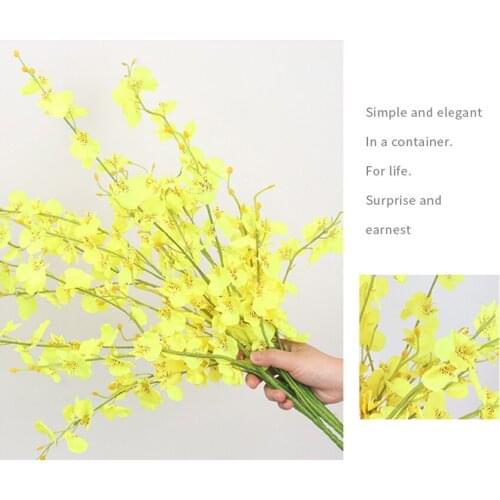 5 Fork Artificial Flower Yellow Dancing Orchid for Hotel Wedding DIY Party Home Office Decoration accessories Decorative flowers