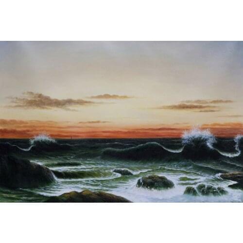 Sunset by Martin Johnson Heade Painting Reproductions Seascape Wall Painting for Living Room 100% Hand Painted