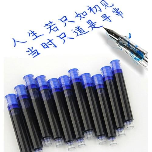 10PCS Universal Ink Sac Disposable Erasable Blue Fountain Pen Refills Black Red Ink Cartridge Refills School Office Supplies