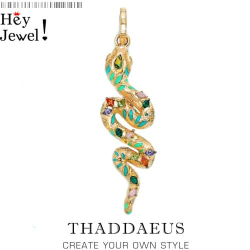 Pendant Bright Golden-coloured Twisted Snake,2020 Summer Boho Jewelry Pure 925 Sterling Silver Fertility Healing Gift For Women