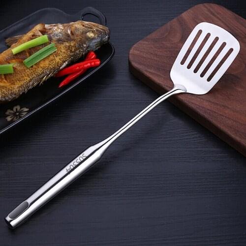 Wok Slotted Turner Heat-resistant Handle Stainless Steel Spatula Kitchen Cookware-Cooking Baking Flip Grill Frying Cake Spatula