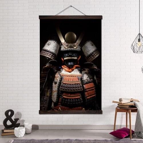 Wall Art Canvas Painting Print and Poster Wall Pictures for Living Room Home Decoration Modern Art Poster Samurai Armor Portrait