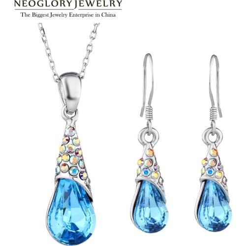 Neoglory Austrian Crystal Rhinestone Wedding Bridesmaid Sets Necklaces Pendants & Earrings Indian Jewelry 2020 Gifts New B1