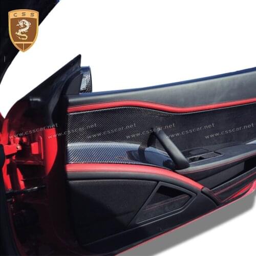 New Fashion Full Dry Carbon Fiber Car Interior Door Trims Fireproof Panel Cover For Ferrari-458 Italia Car Interior Decoration
