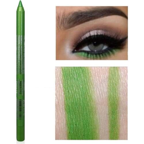 2Pcs New Eye Liner Pencil Long-lasting Waterproof Pigment Green Eyeiner Pen Women Fashion Eye Make-Up Cosmetic